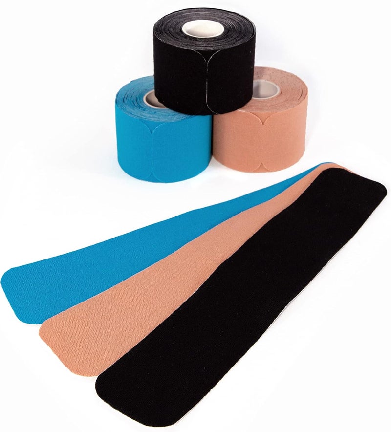 Axion Kinesiology Tapes PRECUT Mix Set | 60 Pre-Cut Multicolored Sport Tape Strips 10 x 2 in - on 3 Rolls | Waterproof • Skin-Friendly • Elastic | Kinesiology Tapes Ideal for Sports - Image 2
